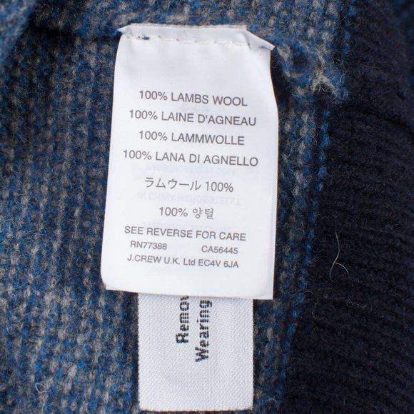 J. Crew Men's Crewneck Sweater L Blue 100% Lambswool Raglan Sleeve - Picture 5 of 6